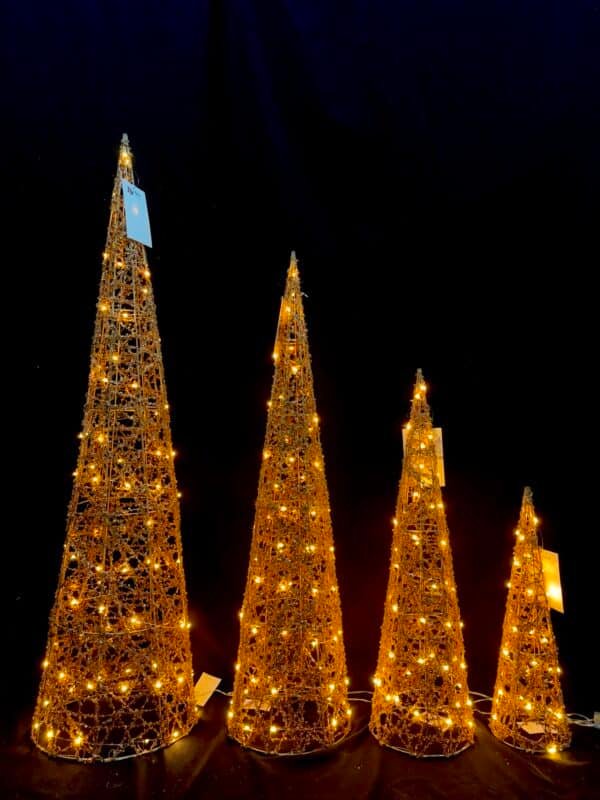 Lighted Christmas Crystal Cone Tree, with LED Lights Holiday Christmas Decorations pre-lit Lawn Yard Decoration Festival Outdoor and Indoor use Long-Lasting