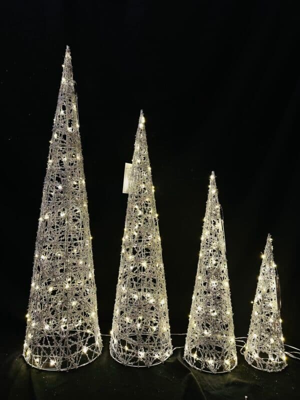 Lighted Christmas Crystal Cone Tree, with LED Lights Holiday Christmas Decorations pre-lit Lawn Yard Decoration Festival Outdoor and Indoor use Long-Lasting