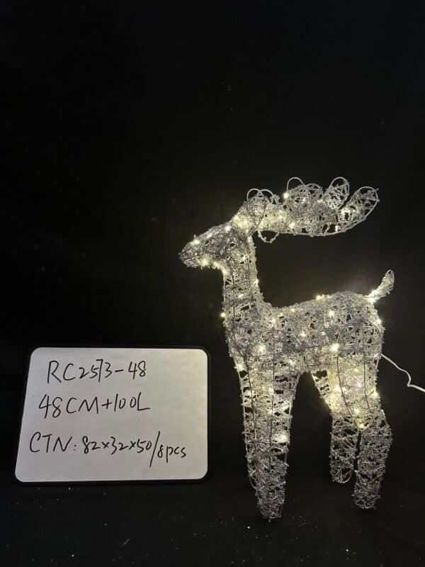 Reindeer Christmas Decoration, Battery Operated Standing Reindeer With Warm LED Lights for Indoor Outdoor Holiday Lawn Patio Garden Decor