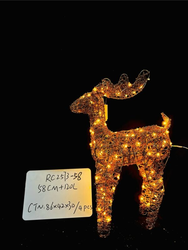 Reindeer Christmas Decoration, Battery Operated Standing Reindeer With Warm LED Lights for Indoor Outdoor Holiday Lawn Patio Garden Decor
