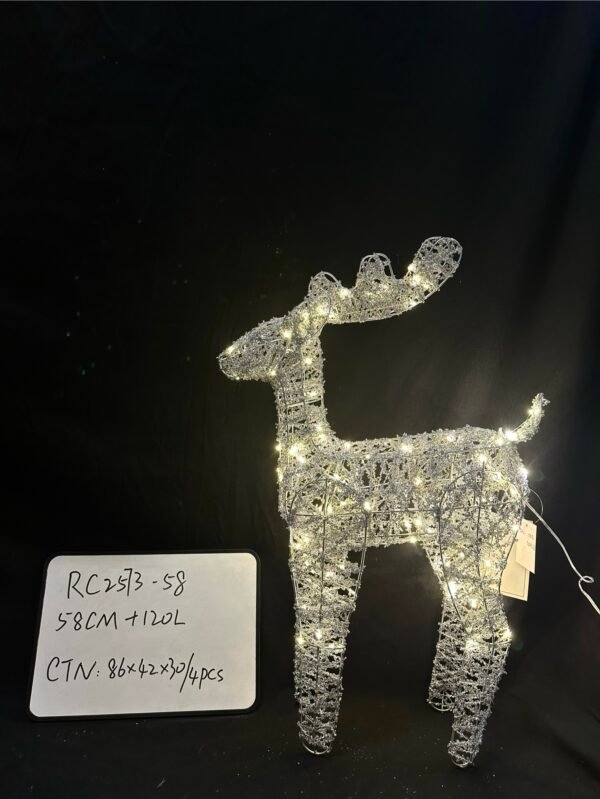 Reindeer Christmas Decoration, Battery Operated Standing Reindeer With Warm LED Lights for Indoor Outdoor Holiday Lawn Patio Garden Decor