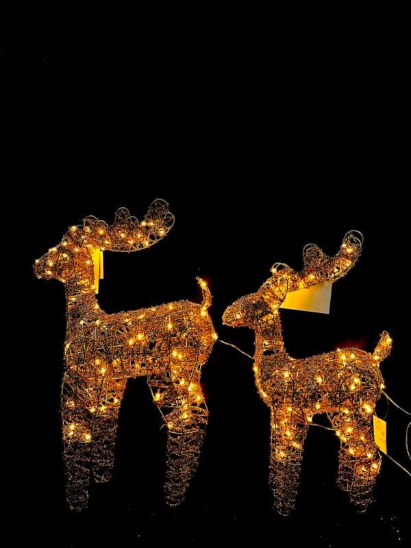 Reindeer Christmas Decoration, Battery Operated Standing Reindeer With Warm LED Lights for Indoor Outdoor Holiday Lawn Patio Garden Decor