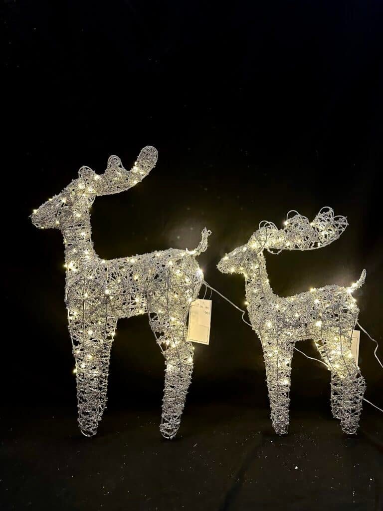 Reindeer Christmas Decoration, Battery Operated Standing Reindeer With Warm LED Lights for Indoor Outdoor Holiday Lawn Patio Garden Decor