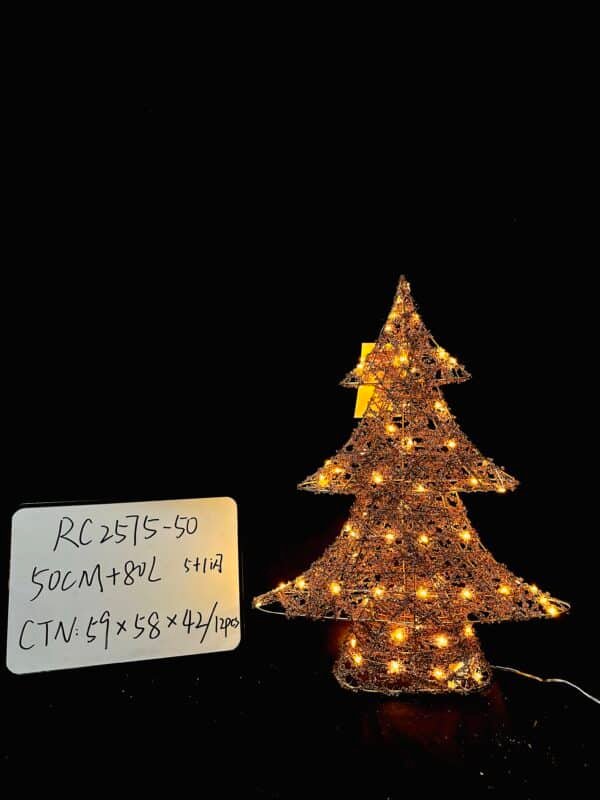 Good Quality Lighted Artificial Christmas Tree, Xmas Tree Decor withLED Lights Weatherproof Light String, Indoor Outdoor Light-up Christmas Decoration for Garden Lawn Yard