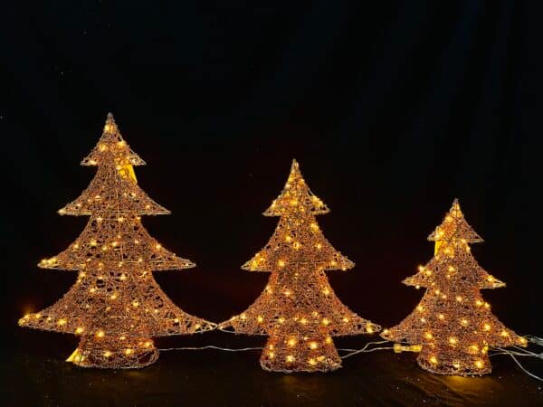 New Design Lighted Artificial Christmas Tree, Xmas Tree Decor withLED Lights Weatherproof Light String, Indoor Outdoor Light-up Christmas Decoration for Garden Lawn Yard - Image 2