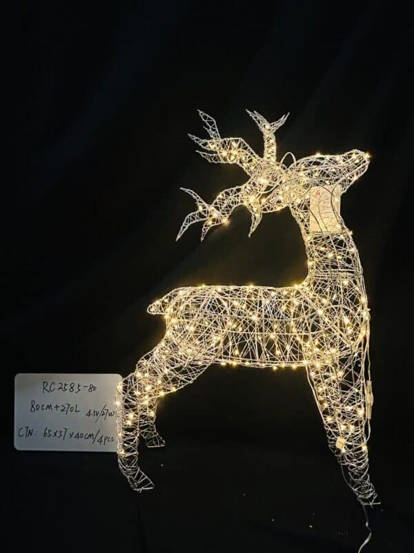 Outdoor Christmas Decorations, Standing Reindeer with Warm LED Lights in for Indoor Outdoor Holiday Lawn Patio Garden Decor Outdoor