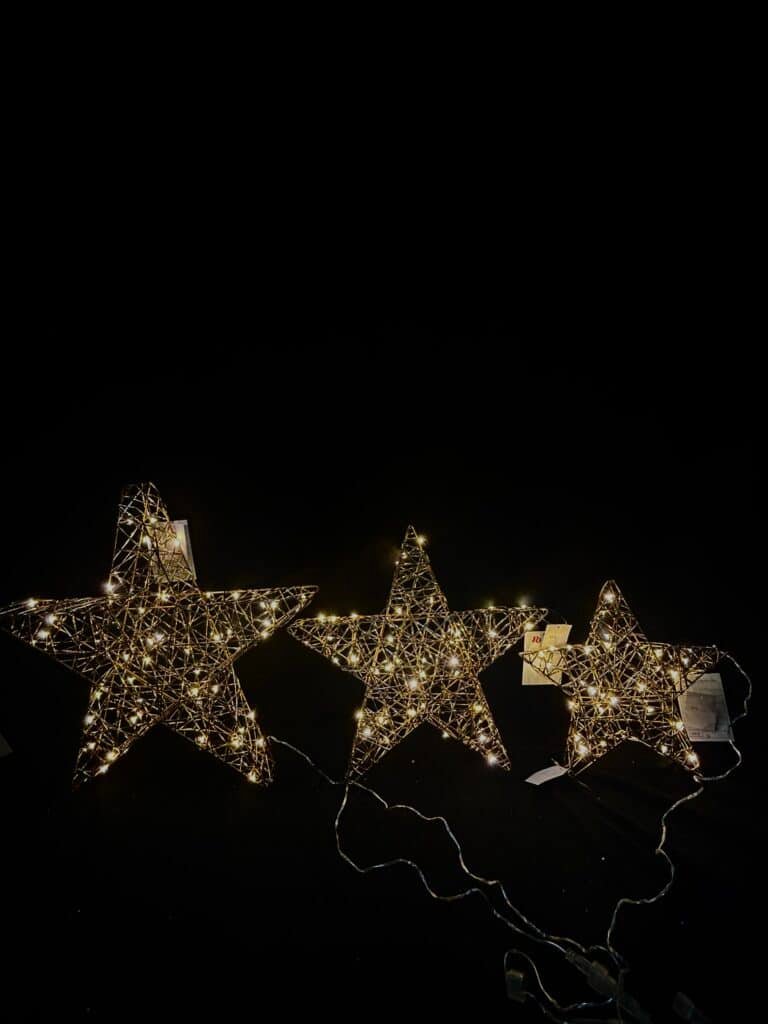 Christmas Star Lights with LED Lights, LED Warm Fairy Lights，Christmas Star Lights for Christmas Party Indoor Outdoor Holiday Decoration