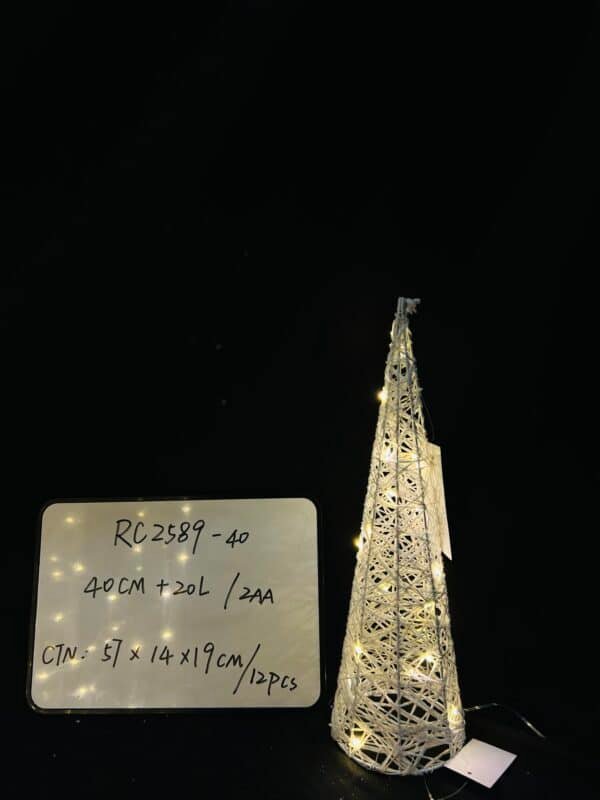 3 Pcs LED Lighted Christmas Cone Trees Christmas Tree Ornament Battery Operated Christmas Decoration Xmas Table Decor for Indoor Home Bedroom Tabletop Centerpiece Holiday Party