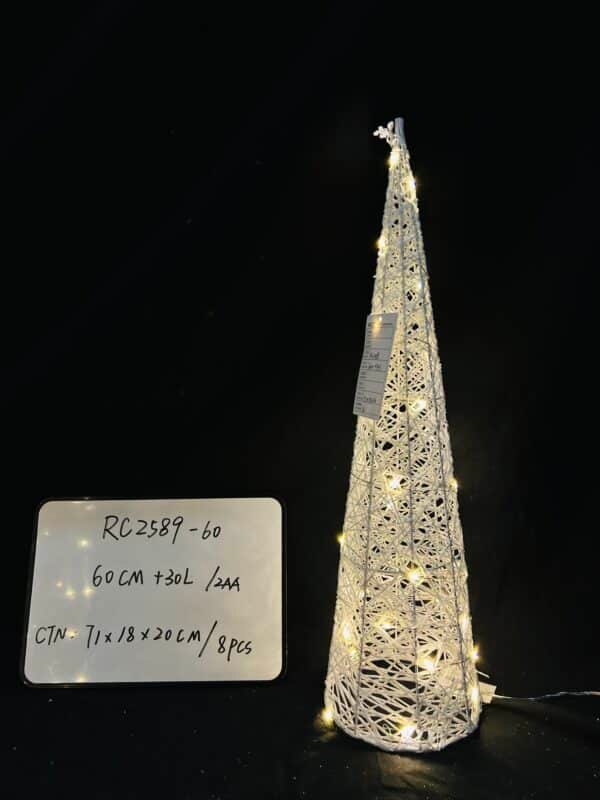 3 Pcs LED Lighted Christmas Cone Trees Christmas Tree Ornament Battery Operated Christmas Decoration Xmas Table Decor for Indoor Home Bedroom Tabletop Centerpiece Holiday Party