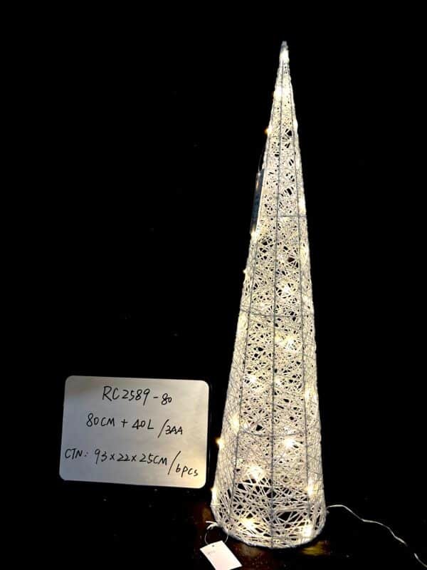 3 Pcs LED Lighted Christmas Cone Trees Christmas Tree Ornament Battery Operated Christmas Decoration Xmas Table Decor for Indoor Home Bedroom Tabletop Centerpiece Holiday Party