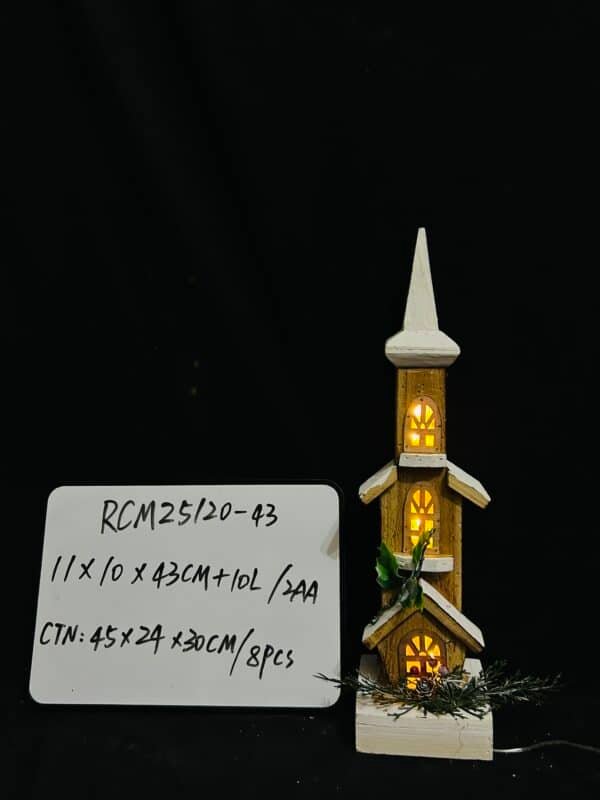 Decorative LED Lighted Christmas Village Country Farmhouse Home Decor – Tabletop, Mantel, Desk, Shelf Decoration