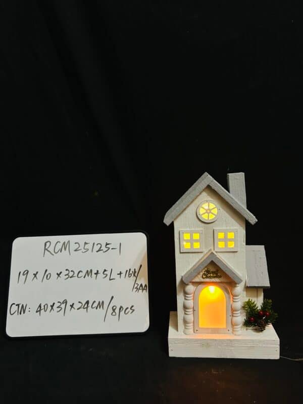 Christmas LED Light Wooden House, Wood Village LED Luminous House, Christmas Village House Cabin Crafts Decorations