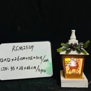 LED Wooden Decorative Lantern Rustic Farmhouse Wedding Centerpiece Lantern for Table Display Party Home Decor Indoor Outdoor X'Mas