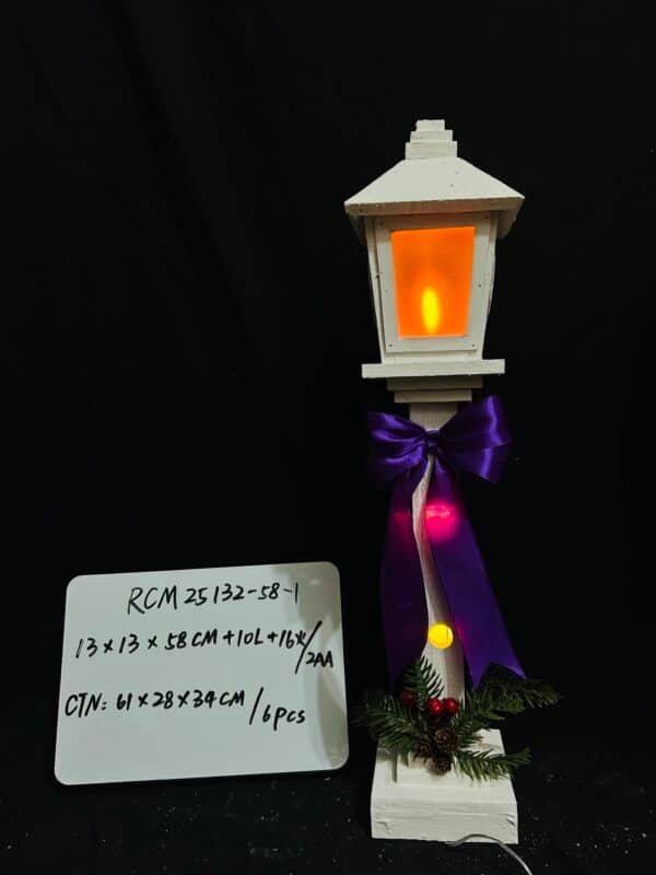 Christmas Streetlamp Model Ornament Unique Wooden Showcase Decor for Holiday Centerpieces Tabletop Adornment Scene Layout Safe Charming Decoration for Home Office