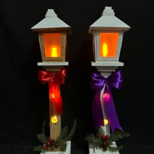 Christmas Streetlamp Model Ornament Unique Wooden Showcase Decor for Holiday Centerpieces Tabletop Adornment Scene Layout Safe Charming Decoration for Home Office