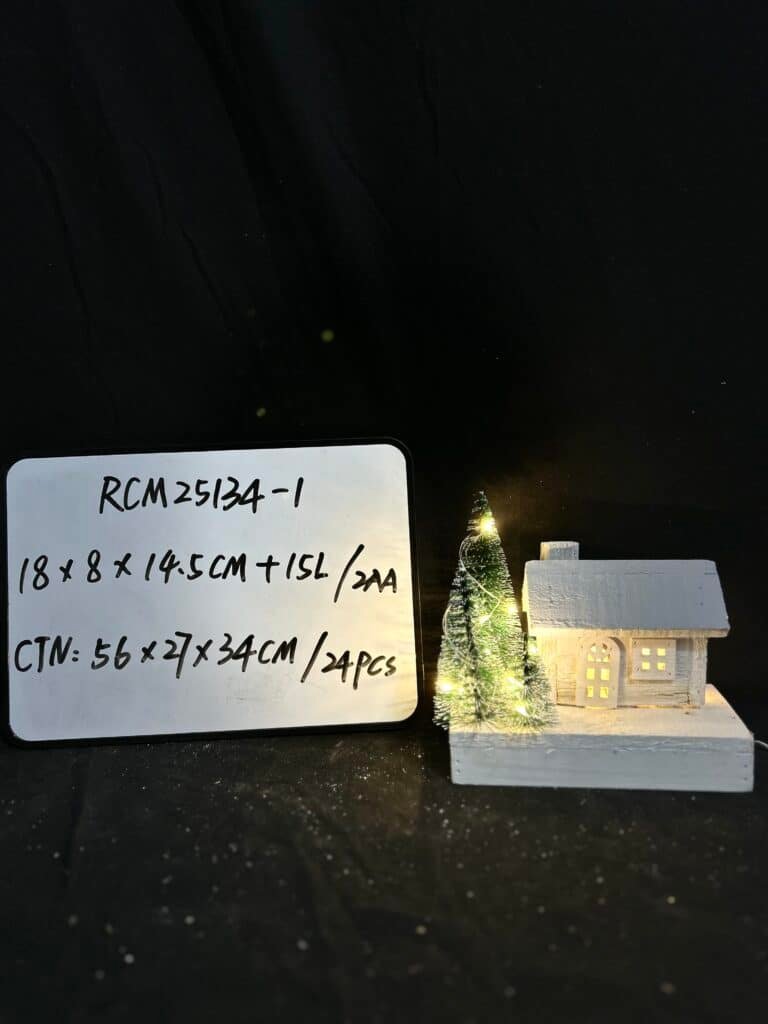 Christmas Glowing Wooden Houses Chic Xmas Tabletop Adornments