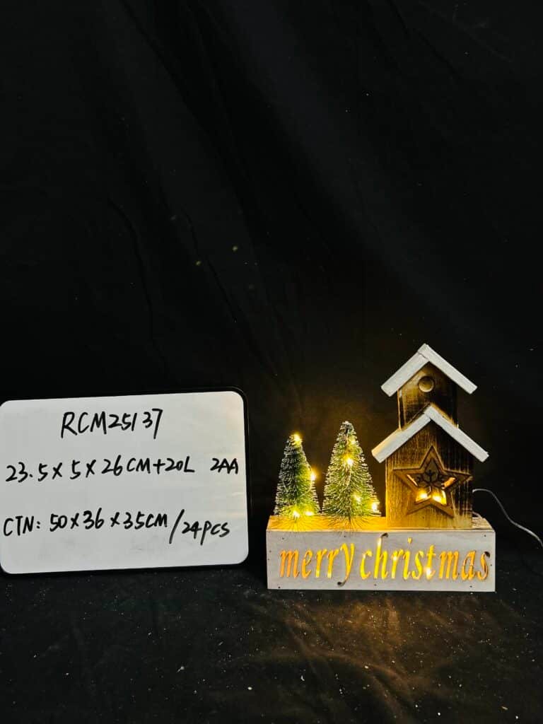 Christmas Led Light Wooden House,Pre-Lit Wooden Christmas Village House LED Christmas Scene Houses with Lights Luminous Wood House Tabletop Decors for Winter Xmas Holiday Party