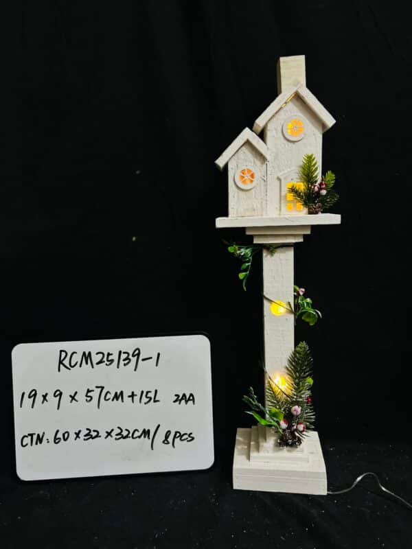 Wholesale Wooden Christmas Streetlamp Model for Home Desktop Decor Creative Holiday Adornment for Living Room Study and Office Natural Material