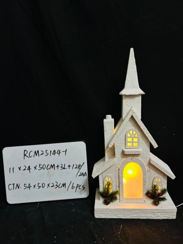 New arrive Christmas Wood Village Christmas Luminous Wooden House