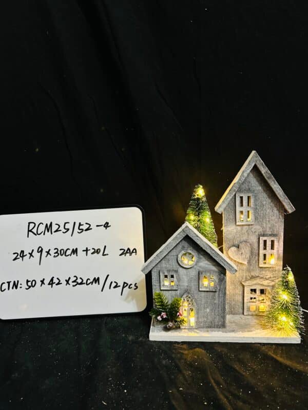 Lighted Wooden Snow Village for Christmas Tabletop Decor