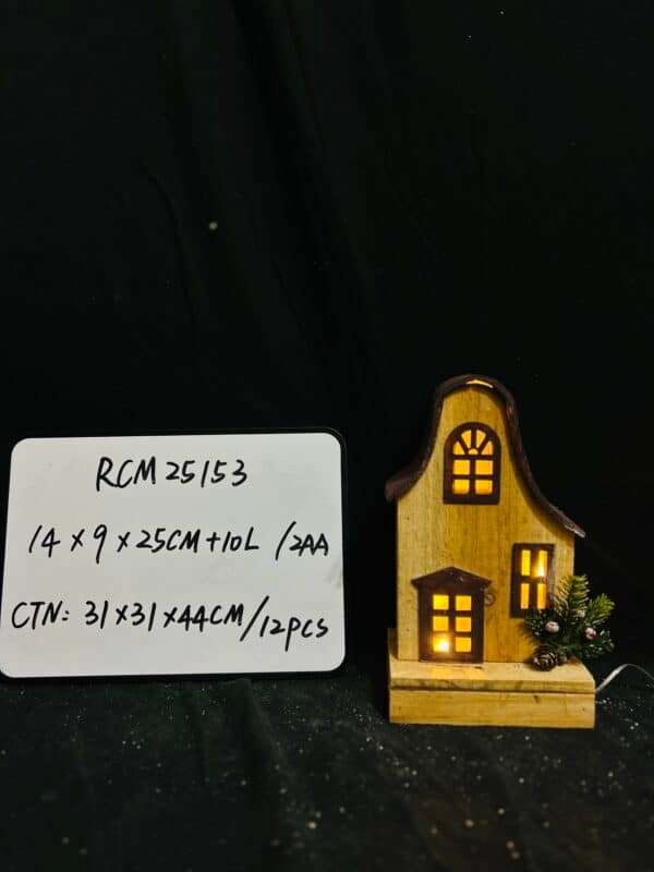 LED Lighted Christmas Village House, Christmas Village Building, log Cabin Tabletop Display