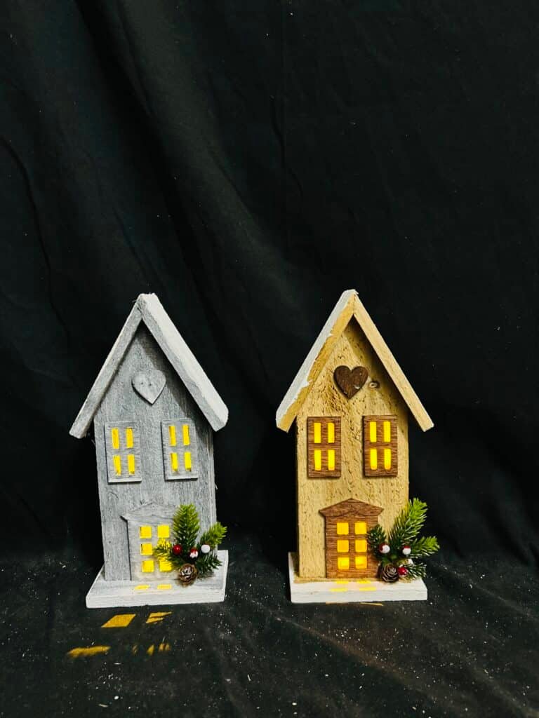 Christmas Wood Village Christmas Luminous Wooden House
