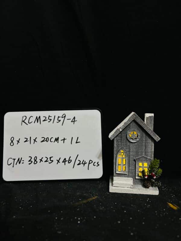 Wood Xmas House Wood Chalet Tree Ornaments Christmas Table Centerpieces