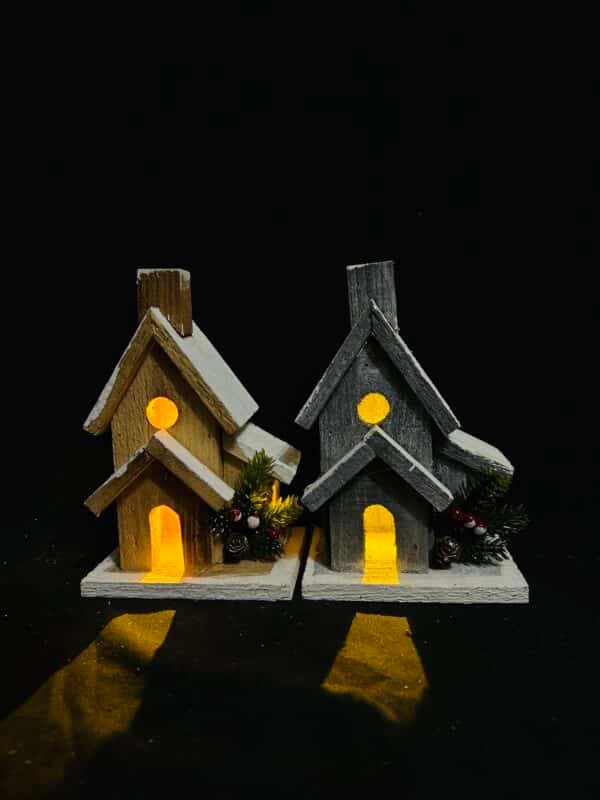 Christmas Wooden Houses Light Up Christmas Wood Village
