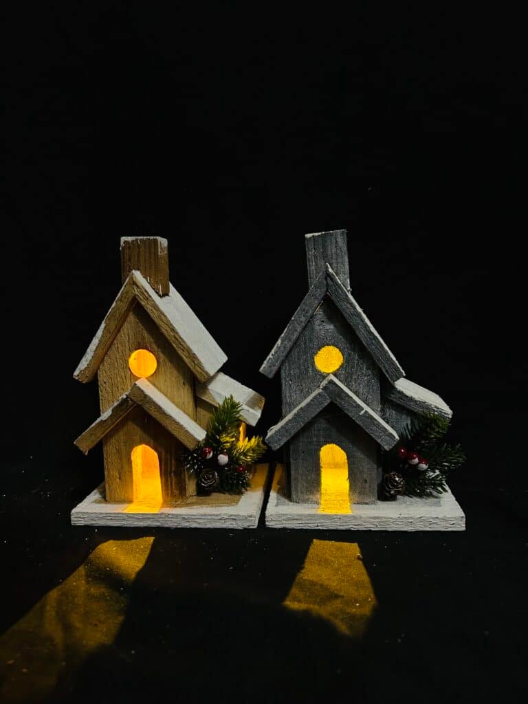 Christmas Wooden Houses Light Up Christmas Wood Village