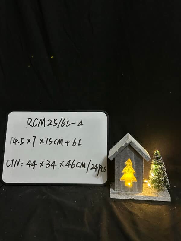 LED Lighted Wooden House Crafts Gift for Winter Xmas Party Decorations