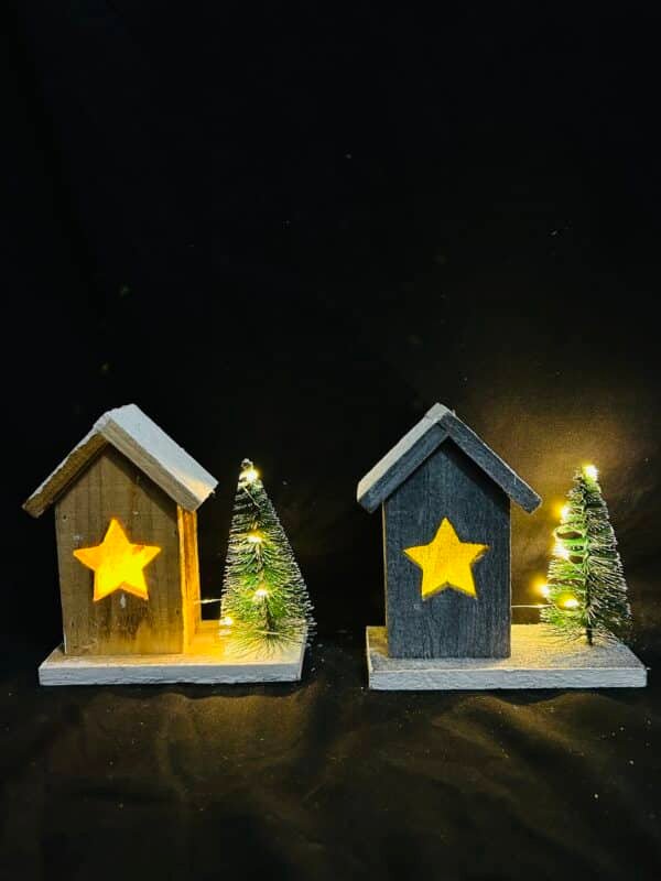 LED L-uminous Houses, Christmas Village House Cabin Crafts Decorations