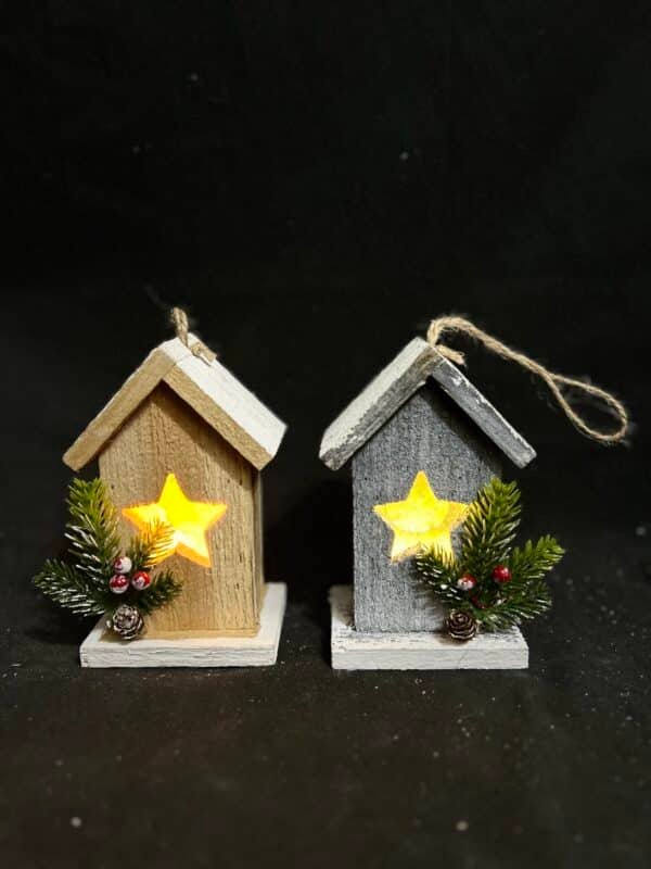 Wooden Hanging Christmas Tree Decorations,Rustic Farmhouse for Winter