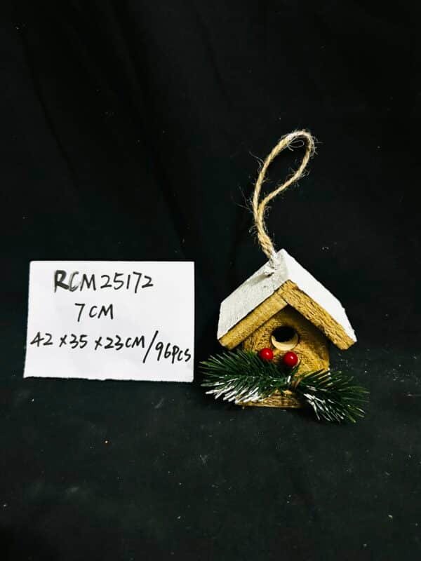 Christmas Wooden House Ornaments Xmas Tree Wooden Hanging Decoration Wood