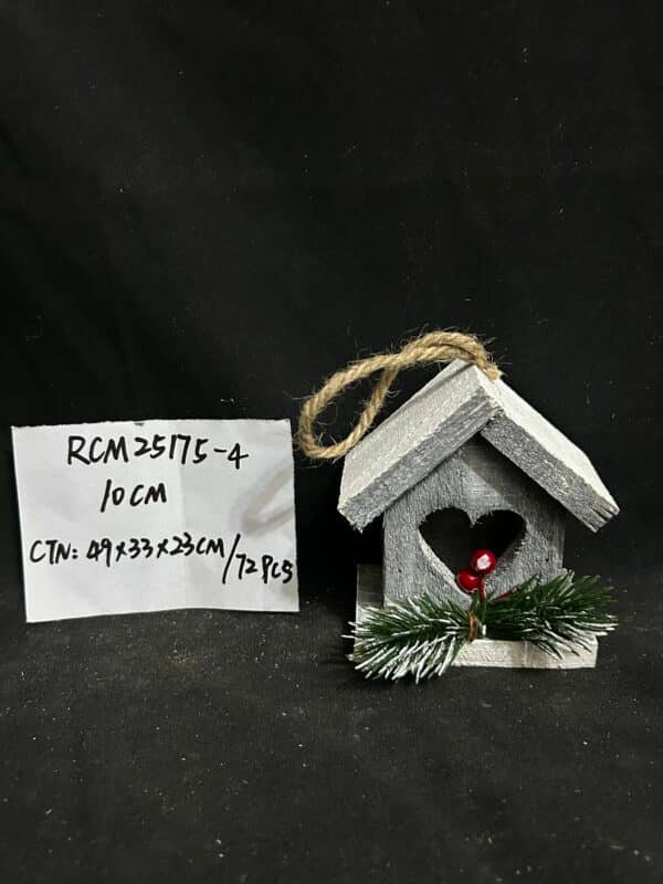 Cute House Wooden Christmas Ornaments for Tree Decorations - Room Hanging Ornaments