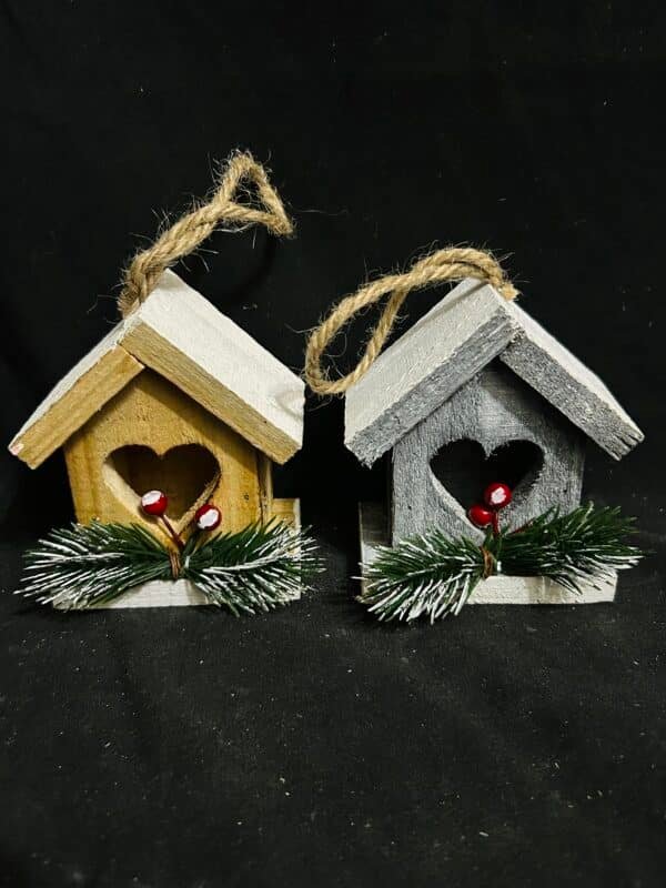 Cute House Wooden Christmas Ornaments for Tree Decorations - Room Hanging Ornaments
