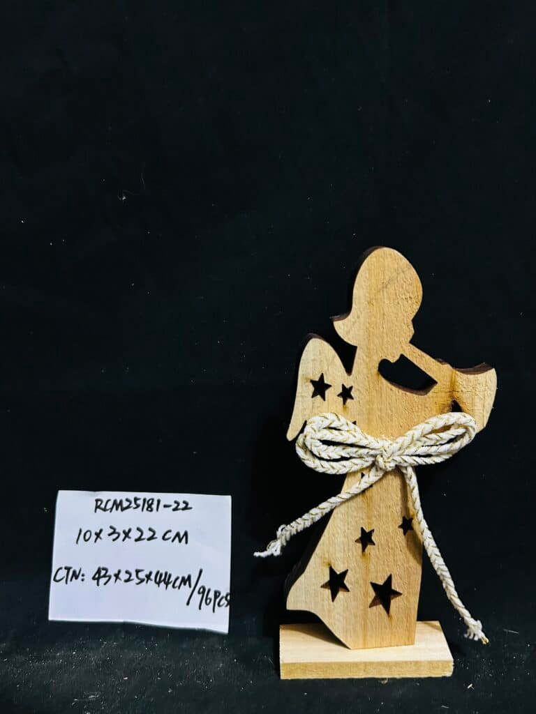 22CM Trending Christmas Wooden Angel Ornaments Farmhouse Xmas Angels Rustic Christmas Decorations White Ornaments for Tree Home Decoration