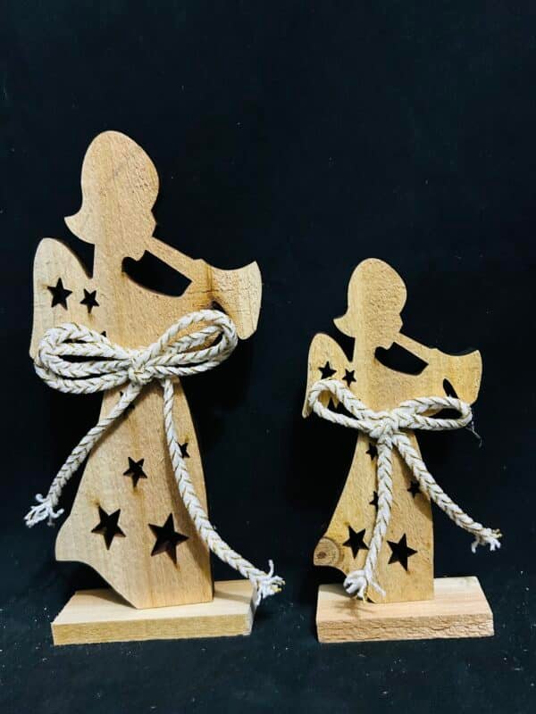 Christmas Wooden Angel Ornaments Farmhouse Xmas Angels Rustic Christmas Decorations White Ornaments for Tree Home Decoration