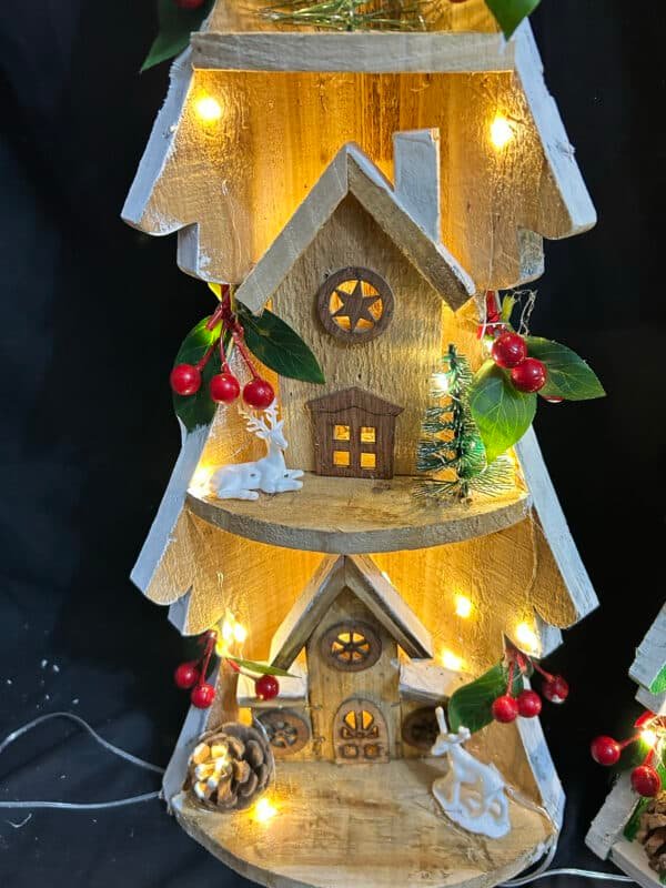 Newest Wooden Christmas Trees Rustic Tabletop Decoration with Christmas LED Farmhouse Wooden Xmas Centerpiece Christmas Tree Sign Centerpieces for Table Home Decor