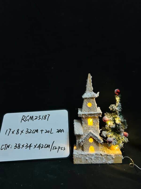 Wood Lighted Christmas Houses Wooden Christmas House Light up LED Lighted Christmas Village Houses