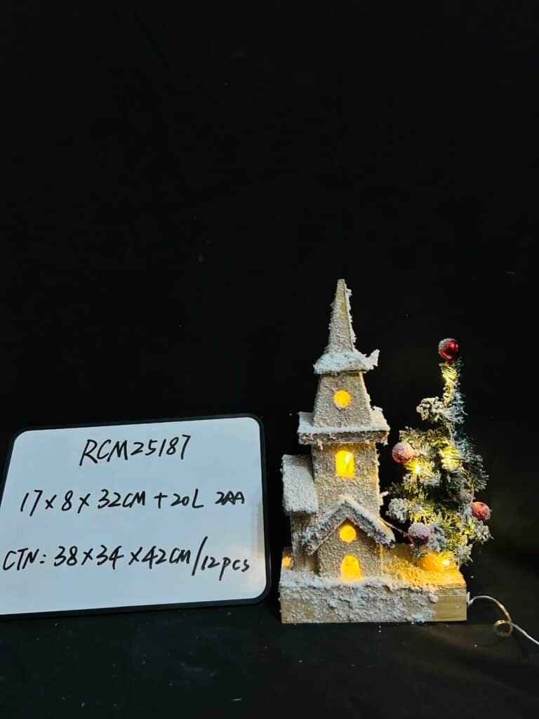 Wood Lighted Christmas Houses Wooden Christmas House Light up LED Lighted Christmas Village Houses