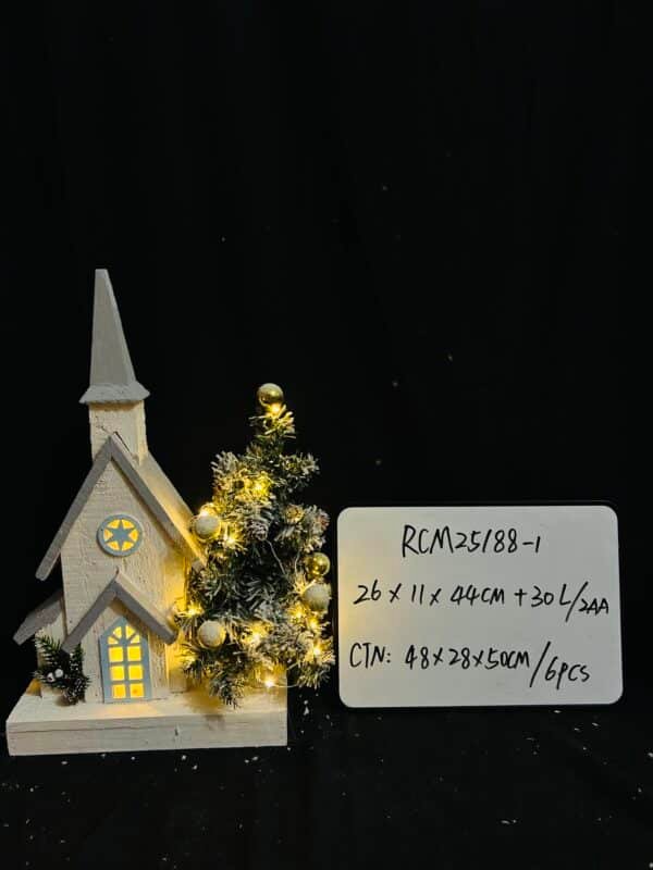 LED Light up Wooden Christmas House Village Decorations Christmas Table Centerpieces