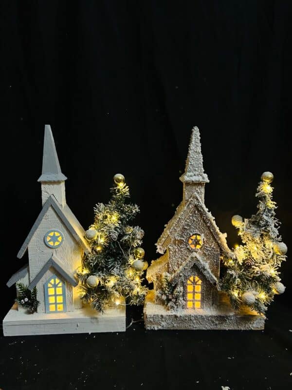 LED Light up Wooden Christmas House Village Decorations Christmas Table Centerpieces