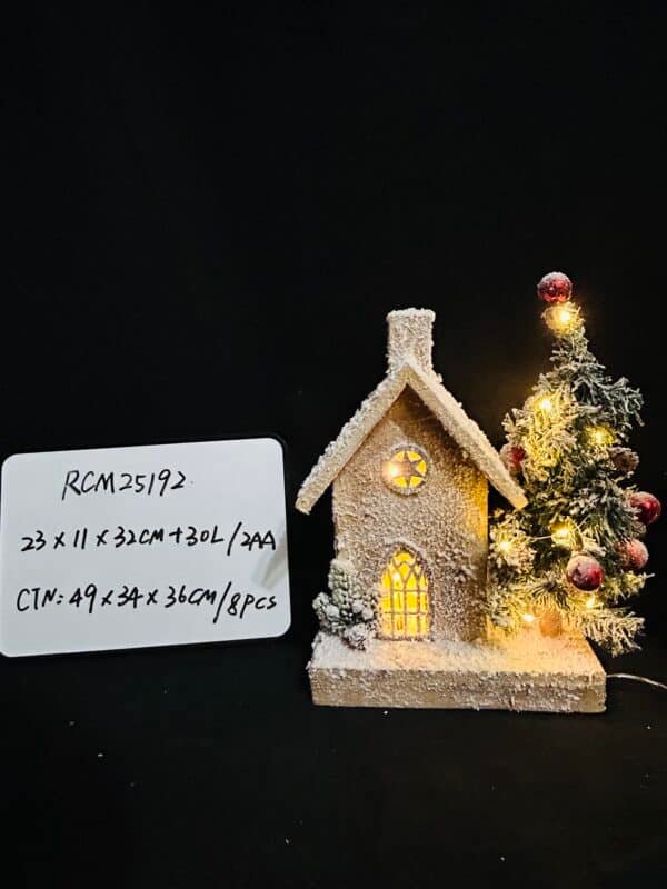 Wooden LED Christmas Village Rustic Tabletop Decoration Centerpiece