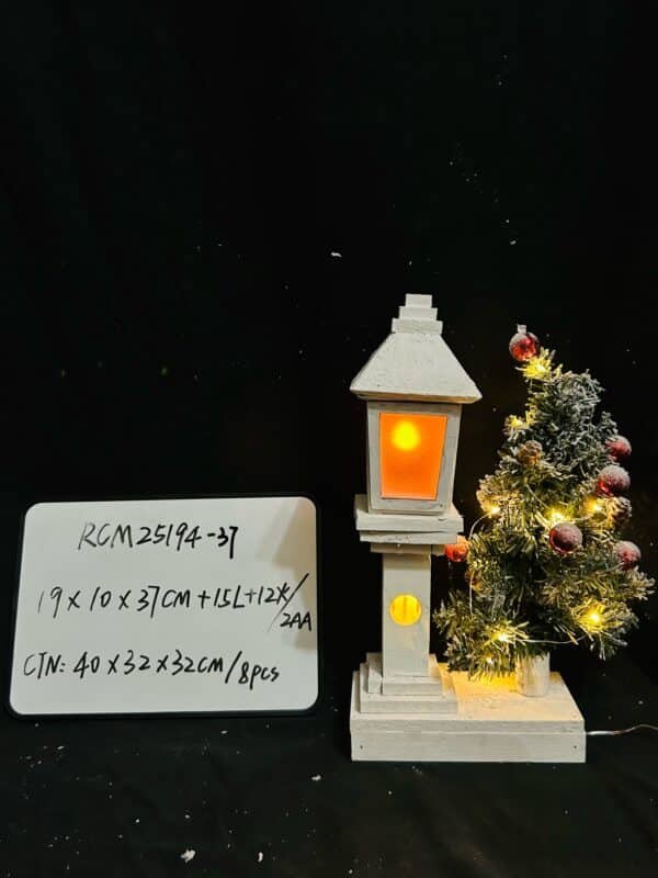 Christmas Streetlamp Model Ornament Unique Wooden Showcase Decor for Holiday Centerpieces Tabletop Adornment