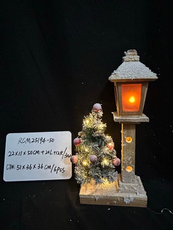 Christmas Streetlamp Model Ornament Unique Wooden Showcase Decor for Holiday Centerpieces Tabletop Adornment