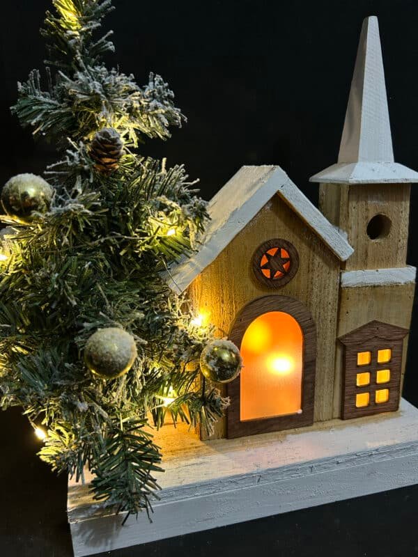 Wood Rustic Church Christmas