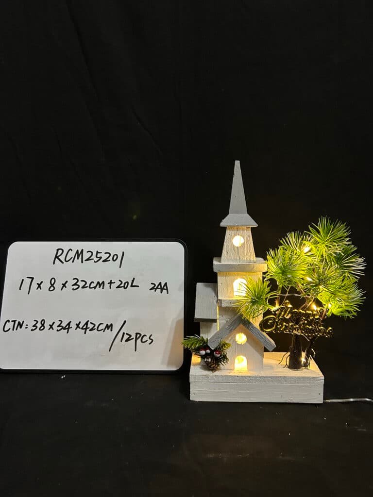 LED Light up Wooden Christmas House Village Decorations Christmas Table Centerpieces