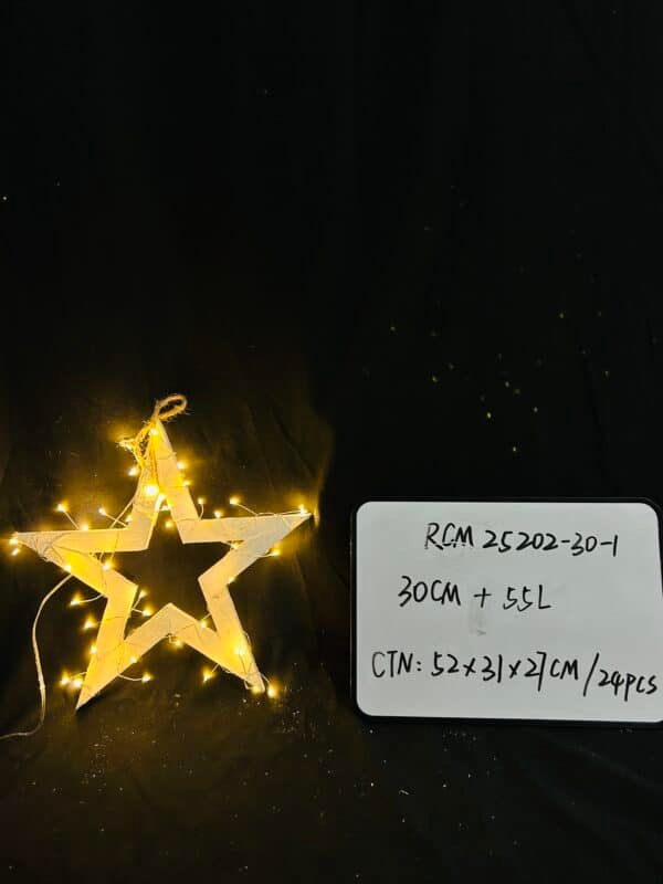 LED Christmas Window wooden Star Decoration，Hanging Star Lights Battery Operated for Indoor, Outdoor Christmas Window Decorations, Porch, Warm White