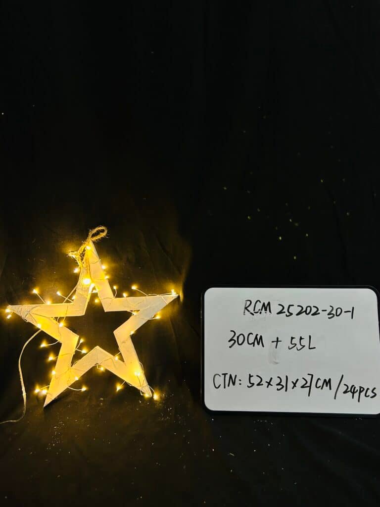 LED Christmas Window wooden Star Decoration，Hanging Star Lights Battery Operated for Indoor, Outdoor Christmas Window Decorations, Porch, Warm White