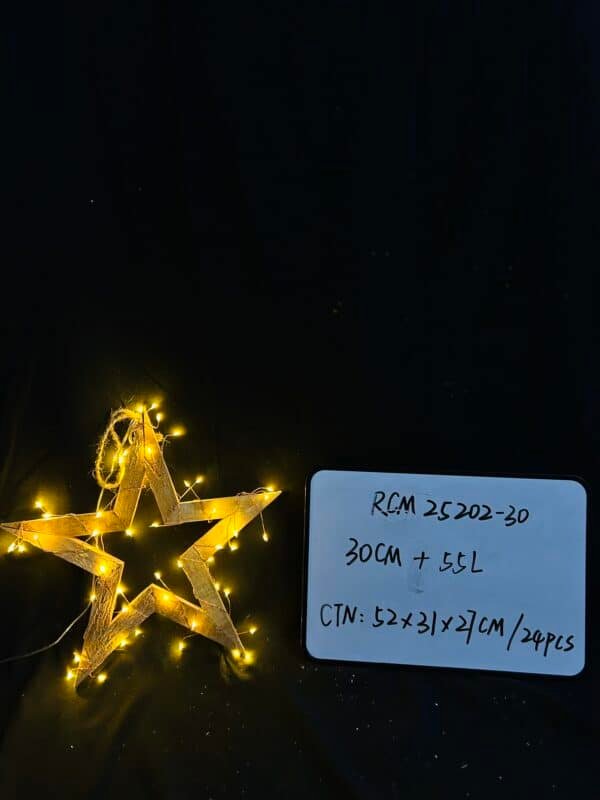 LED Christmas Window wooden Star Decoration，Hanging Star Lights Battery Operated for Indoor, Outdoor Christmas Window Decorations, Porch, Warm White